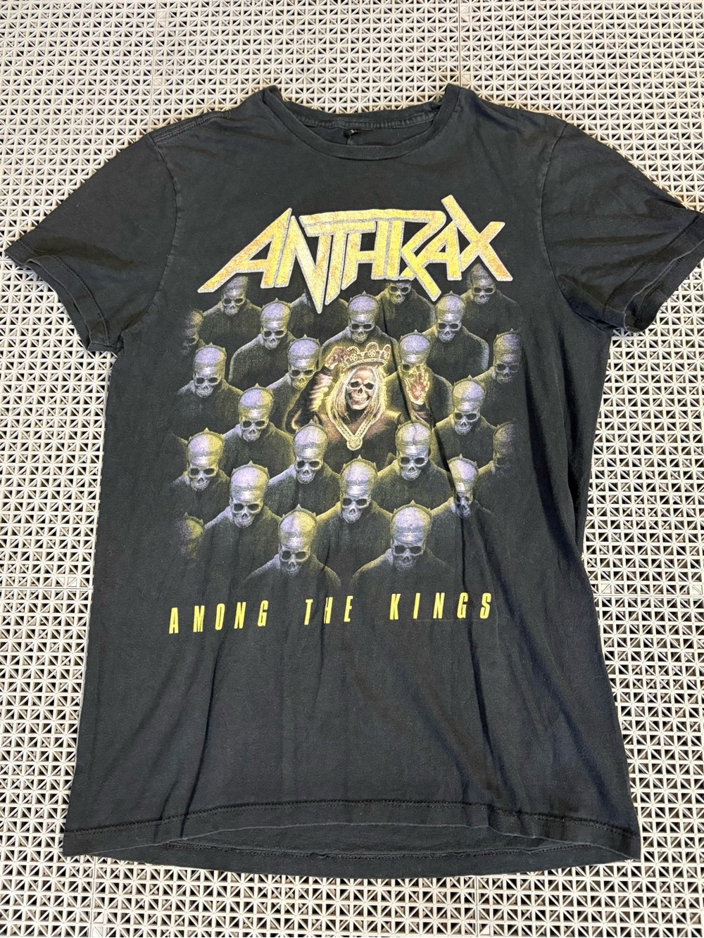 ANTHRAX Black Graphic Band Tee with Yellow Accent